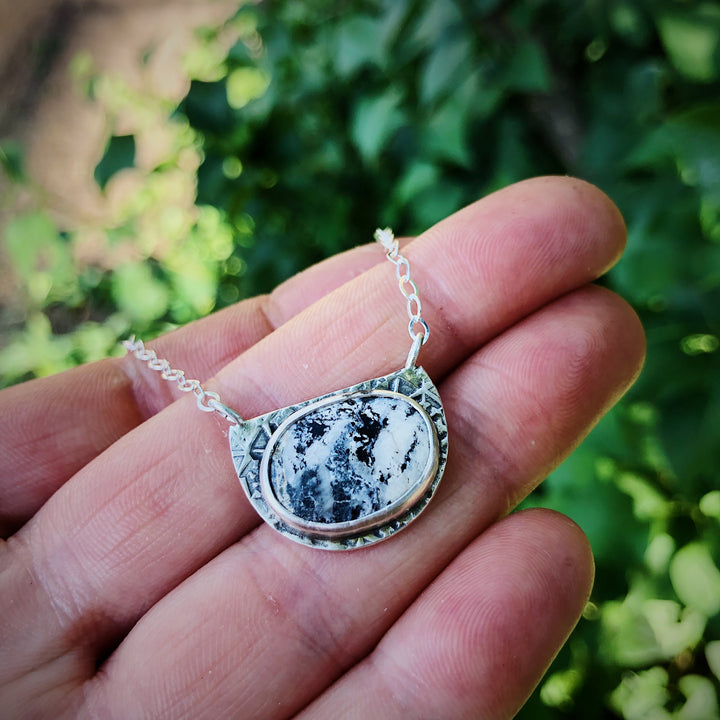 Textured White Buffalo Turquoise Necklace – SkyJune Designs